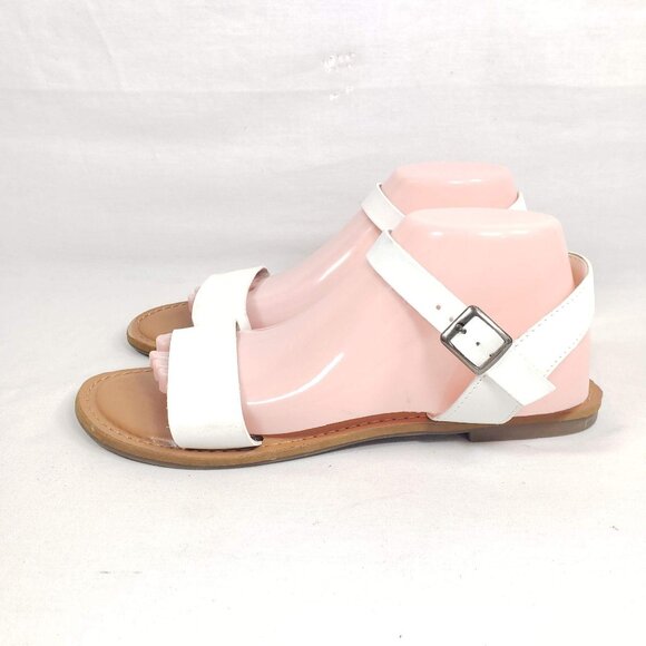 Rampage Open Toe Sandals Women's Size 9.5 White Faux Leather - Picture 4 of 7